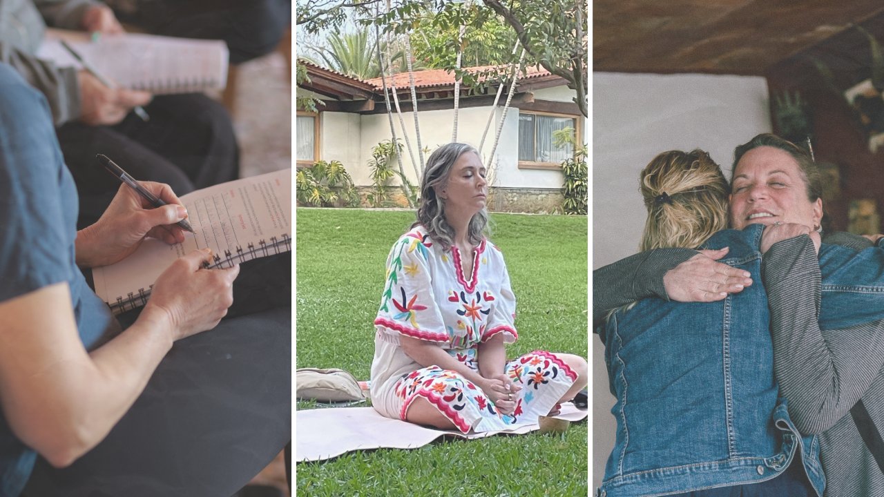 Moments from the retreat: journaling, meditation, and connection