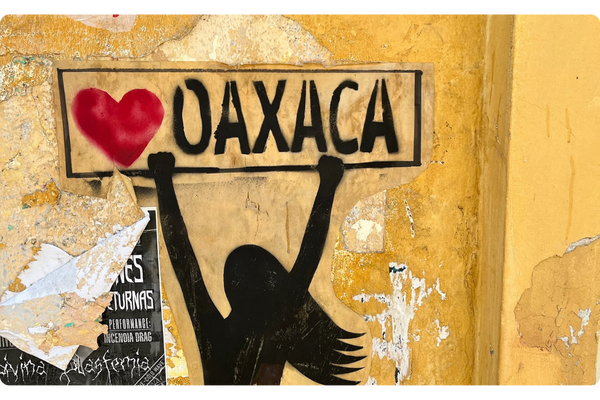 A heart shape drawn in the Oaxaca landscape